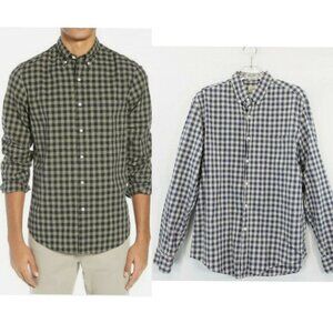 J‎ Crew Shirt Mens Large Cotton Casual Button Up Check Blue Dress Classic